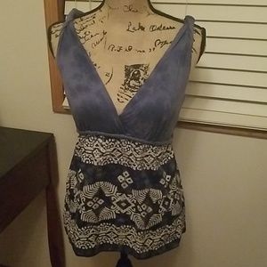 Lucky Brand soft blue flowy shirt